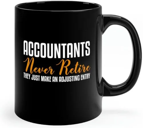 Miniatura 2 de Taza negra de contador jubilado, taza de contabilidad de jubilación, divertida taza de contabilidad CPA para auditor jubilado (11 onzas)