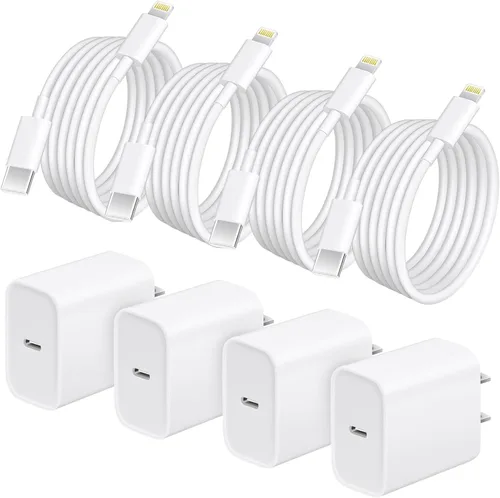 Miniatura 8 de AISNI Cargador para iPhone de carga rápida, paquete de 4 unidades de 20 W PD USB C con cable de carga rápida de 6 pies certificado MFi para iPhone