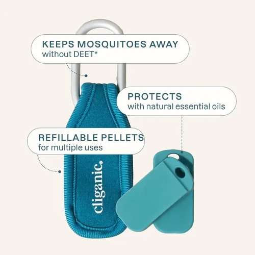 Miniatura 3 de Cliganic - Paquete repelente de mosquitos (1 clip + 2 bolitas de repuesto), sin DEET, infusión de aceite esencial, esenciales de verano, accesorios