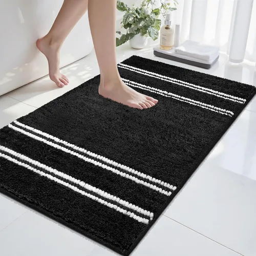 Miniatura 8 de Alfombras de baño antideslizantes, lavables, de 24 x 17 pulgadas, ultra suaves, súper absorbentes, para suelo de baño, alfombra de baño de chenilla