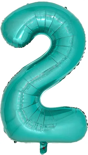 Miniatura 10 de Globos de color verde azulado con el número 0 de 40 pulgadas, globos grandes de papel de aluminio azul turquesa para mujer, decoraciones