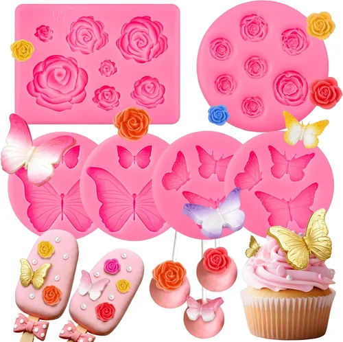 Miniatura 23 de 5 moldes de silicona para números de letras, molde de silicona de hojas de rosa, molde de números del alfabeto para fondant de chocolate, dulces