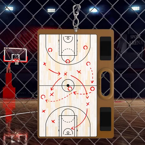 Miniatura 4 de Pizarra de baloncesto de borrado en seco para entrenadores de 15 x 10.5 pulgadas, equipo de pizarra blanca de doble cara, incluye 2 marcadores