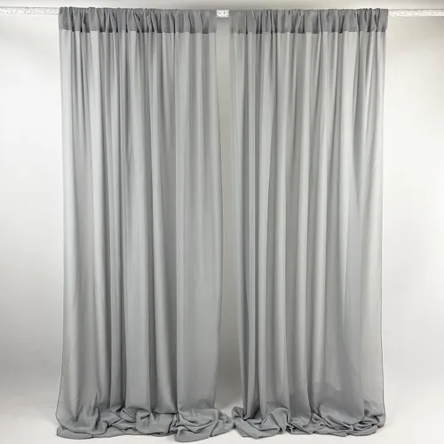 Miniatura 3 de Cortinas de fondo de gasa transparente de 10 x 10 pies (5 pies x 2 paneles), cortinas de tela de gasa para bodas, cortina larga transparente