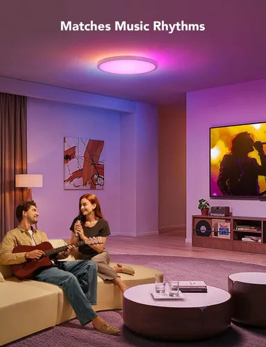 Miniatura 5 de Govee Luz de Techo Inteligente, Lámpara de Techo LED RGBIC, Lámpara de Montaje Empotrado de 2400LM, Colores DIY, Funciona con Alexa, Luces de Blanco