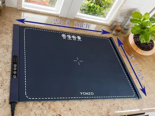 Miniatura 3 de YONZO Tapete de calentamiento de alimentos para encimera, placa caliente de superficie completa, 260 W, portátil y enrollable, calentadores