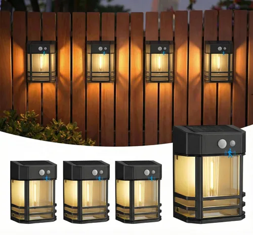 Miniatura 9 de btfarm Luces solares de pared para exteriores, 3 modos de luces con sensor de movimiento, del anochecer al amanecer, luz impermeable IP65