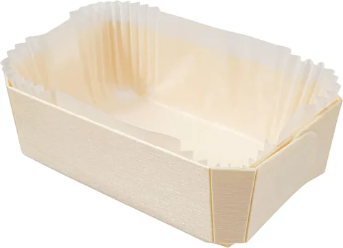 Miniatura 2 de Restaurantware Taipei - Moldes de madera para hornear de 17 onzas, 100 moldes desechables listos para horno, con forros de papel, recipientes