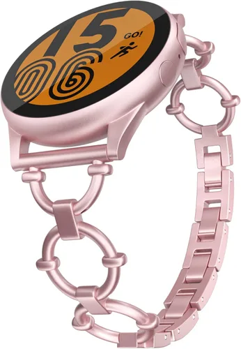 Miniatura 7 de Correa de metal de 0.787 pulgadas compatible con Samsung Galaxy Watch 4 y 5 (1.575 pulgadas, 1.732 pulgadas), bonita y elegante ajustable para reloj