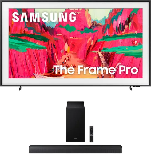 Samsung QN65LS03FWFXZA 65 Inch The Frame Wireless 4K Neo QLED TV with a HW-B630F B-Series Soundbar 3.1 Ch and Subwoofer with Dolby Audio (2025)