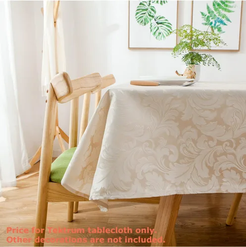 Miniatura 6 de Tektrum Mantel rectangular de damasco jacquard de 60 x 102 pulgadas, resistente al agua, a prueba de derrames, resistente a las manchas, sin