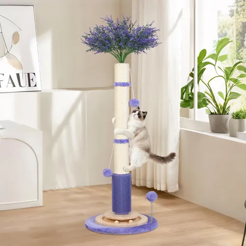 Miniatura 7 de Poste rascador para gatos de interior para adultos grandes, poste vertical de 45 pulgadas de alto con poste de sisal de 3.5 pulgadas de diámetro