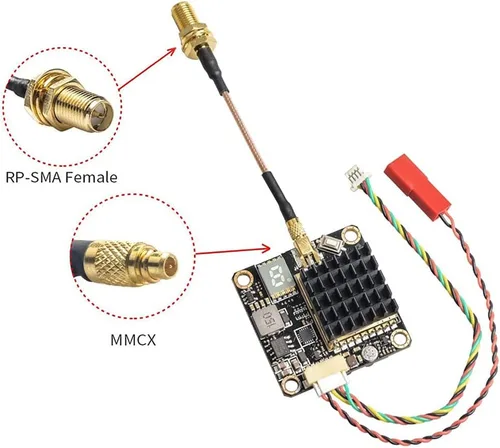 Miniatura 5 de Transmisor conmutable de largo alcance FPV VTX PIT/250/500/1000/2000mW de largo alcance compatible con configuración OSD utilizando audio