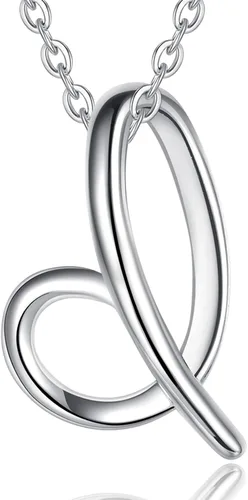 Miniatura 42 de EUDORA Collares de plata esterlina con inicial para mujer, regalos clásicos de 26 letras sin cuello para niñas, hermana, madre hija, cadena de 18