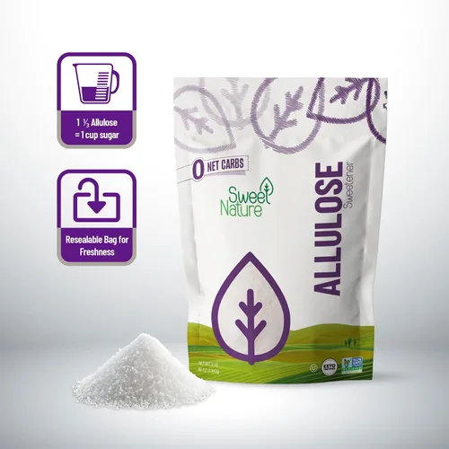 Miniatura 5 de Sweet Nature Edulcorante de alulosa bolsa resellable de 3 libras, sustituto de azúcar cetogénico, sin OMG, sin gluten, kosher, cero calorías