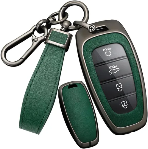 Miniatura 8 de SANRILY Funda de piel sintética para llavero de 4/5/7/8 botones, apta para Hyundai Tucson 2024 Palisade Sonata 2023 2022 Santa fe sin llave con Negro