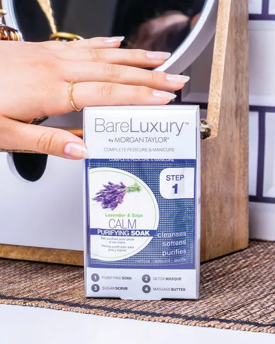 Miniatura 2 de Morgan Taylor BareLuxury - Paquetes completos de pedicura y manicura de 4 pasos (lavanda y salvia), kit de spa para manos y pies en 4 paquetes, kit