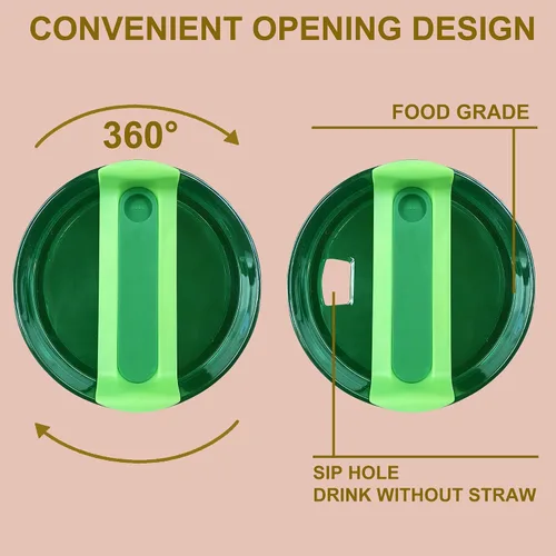 Miniatura 3 de Stanley - 2 tapas de repuesto para vasos Stanley de 40 onzas, a prueba de derrames y salpicaduras, accesorio para vaso Stanley Quencher (verde)