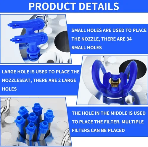 Miniatura 5 de Limpiador y Organizador de Equipo de Puntas de Pulverización, Mantiene las Puntas de Pulverización, Protector de Punta y Filtro de Pistola