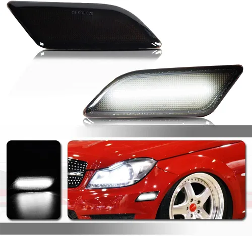 Blanco Full Led Lámparas Ahumado Lente para 2012 2013 2014 Mercedes Benz Pre-LCI W204 LCI C250 C300 C350 C63 AMG Coupe Base Sedan 4-Puerta OEM LED
