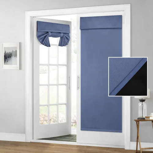 Miniatura 26 de HOMEIDEAS Cortinas 100% Opacas para Luces Laterales de Puerta Principal, Cubierta de Ventana de Puerta de Aula, Persianas de Privacidad