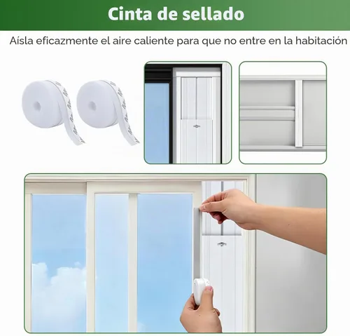 Miniatura 8 de Kit de ventilación de aire acondicionado portátil mejorado para puerta corrediza con filtro de acoplador 4 en 1, adecuado para manguera de escape