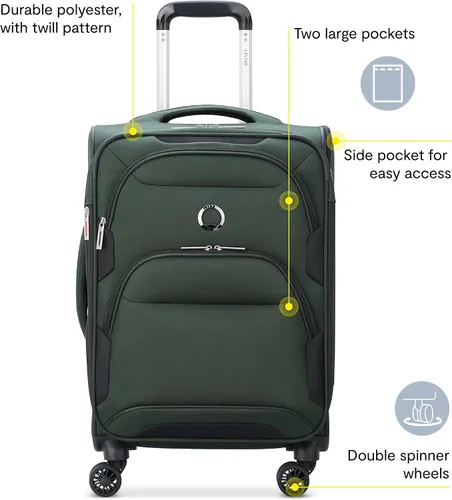 Miniatura 2 de DELSEY PARIS Sky Max 2.0 Softside - Maleta expandible con ruedas giratorias, Verde, Delsey Paris Sky Max 2.0 Softside - Juego de 2 maletas