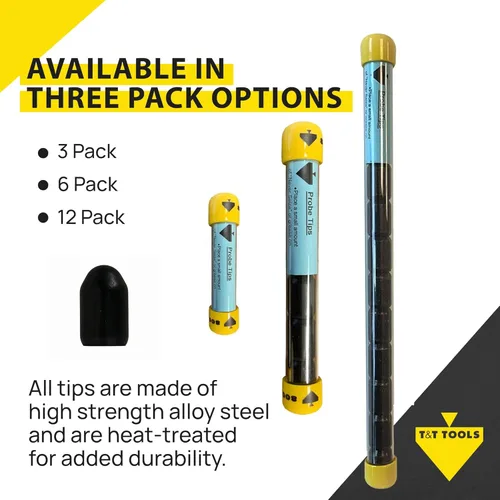 Miniatura 4 de T&T Tools Puntas de repuesto estándar para varillas de sonda de suelo de 3/8 pulgadas – Compatible con Smart Stick y Mighty Probe – Ideal