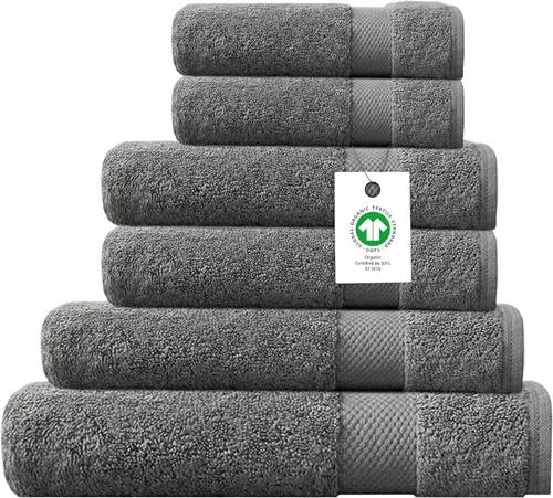 Miniatura 68 de Toallas 100% algodón orgánico de 22.93 oz/m² de felpa al tacto de secado rápido, paquete de 12 toallas de lavado de algodón orgánico, certificado