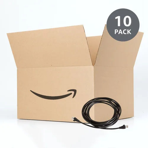Miniatura 5 de Amazon Basics Cable de conexión Ethernet RJ45 Cat-6, velocidad de transferencia de 1 Gbps, conectores chapados en oro, 14 pies, negro, paquete de 10