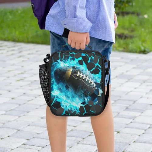 Miniatura 7 de Lonchera para niños – Lonchera aislada a prueba de fugas para niños y niñas, bolsa de almuerzo portátil para escuela, trabajo, picnic con correa