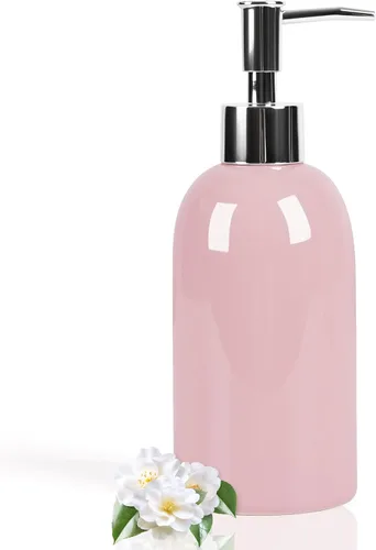 Miniatura 14 de Natheeph Dispensador de jabón de cerámica de 14 onzas, dispensador de jabón de cerámica, puede llenar líquido para baño/cocina (2 unidades, negro)