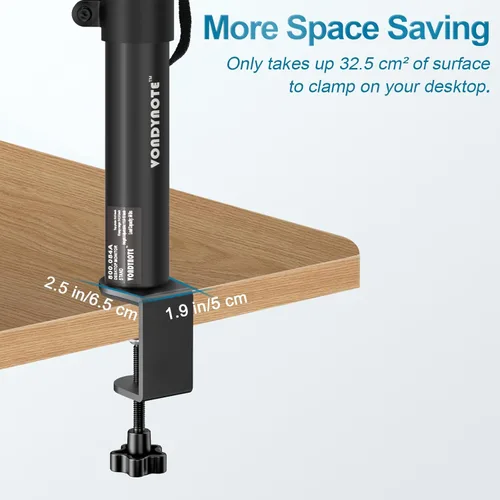 Miniatura 4 de Vondynote Juego de 2 soportes para monitor de estudio, soportes para altavoces de escritorio de altura ajustable de 12 a 18 pulgadas con abrazadera