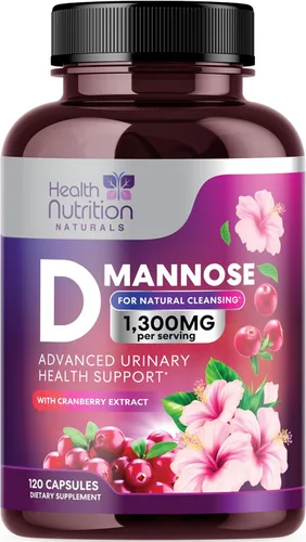 Miniatura 11 de Suplemento de D-manosa – 1,300 mg de manosa D orgánica por porción con extracto de arándano orgánico – Soporte urinario y vejiga natural de acción
