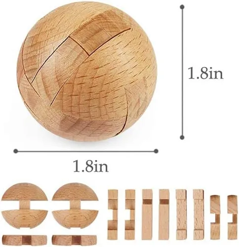 Miniatura 4 de Rompecabezas de rompecabezas de 20 piezas, juego de enclavamiento, prueba de coeficiente intelectual, juguete de madera, desbloqueo 3D, rompecabezas