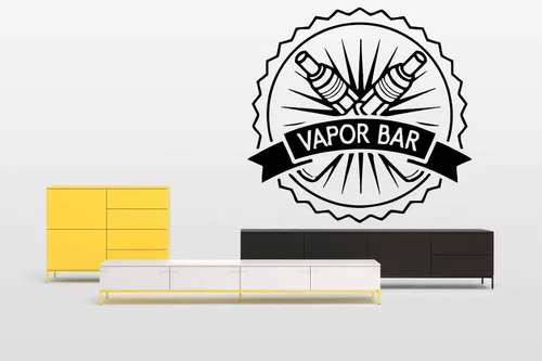 Adhesivos de pared Decoración de tienda de vapeo - Decoración de tienda de humo-E-Cig Decor-Letrero Vinilo-Decoración de salón de vapor-Pegatina de
