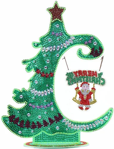 Miniatura 11 de YEESAM Art Kit de pintura de diamantes de imitación para árbol de Navidad, luminoso, árbol de Navidad y mesa de Papá Noel, 10.6 pulgadas, decoración