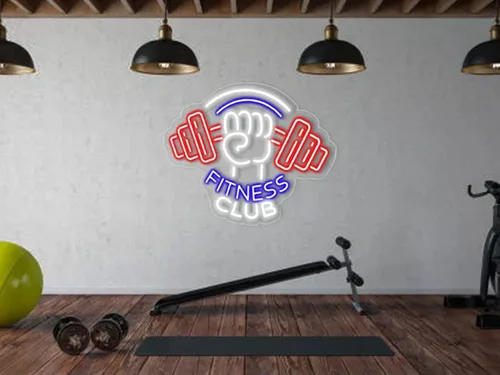 Miniatura 4 de Letrero de neón con barra de luces LED de neón para decoración de gimnasio, gimnasio, sala de entrenamiento, centro de fitness, club deportivo
