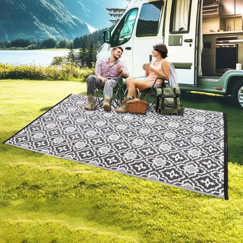 Miniatura 7 de Alfombra de Exterior 4x6 pies Impermeable para Porche, Tapete de Exterior 4x6 pies Tapete Pequeño para Balcón, Alfombra de Paja Plástica Reversible