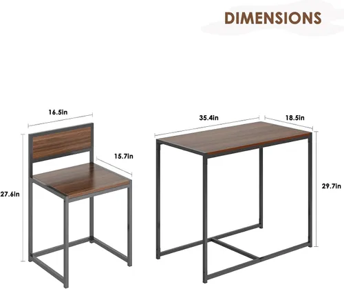 Miniatura 5 de SogesHome Juego de mesa de comedor compacta con 2 sillas, juego de mesa pequeña de 3 piezas, juego de sillas de mesa de desayuno para cocina, sala