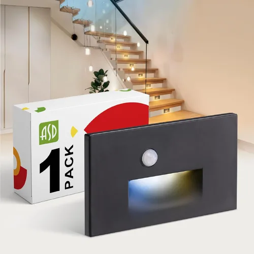 Miniatura 34 de ASD LED Luminaria de Escalera Empotrada, Iluminación de Pasada al Aire Libre del Atardecer al Amanecer 3CCT, Sensor de Movimiento, Fotocélula