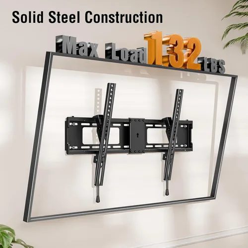 Miniatura 5 de ELIVED - Soporte de pared para televisores inclinable para la mayoría de televisores de 37" a 85" hasta 59.9 kg, soporte de montaje de TV de perfil