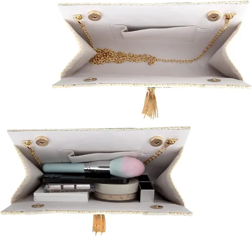 Miniatura 5 de GripIt Bolsos de paja para mujer, bolso de playa bohemio tejido con borla para novia, bolso de mano para mujer, bolso de verano con asa superior