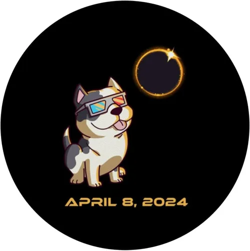Miniatura 3 de Total Solar Eclipse April 8 2024 Totality Dog Pitbull PopSockets Standard PopGrip