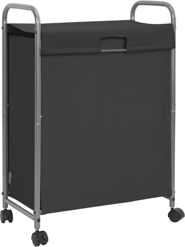STORAGE MANIAC Cesta de lavandería con tapa, clasificador de ropa sucia de 85 L con ruedas, cesta de ropa sucia de 2 cargas, organizador de