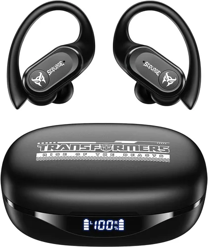 Miniatura 8 de Transformers TF-T26 Pro Audífonos inalámbricos Bluetooth 5.4 con orejeras, auriculares con ganchos para la oreja, tiempo de reproducción de 65H