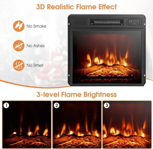 Miniatura 5 de SIMOE Chimenea eléctrica de 32 pulgadas, chimenea eléctrica independiente para interiores con control remoto, llama realista, termostato y Blanco