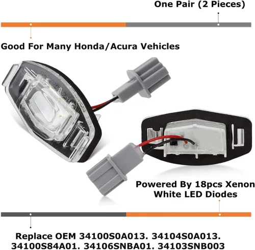 Miniatura 2 de iJDMTOY Kit de Luces LED Súper Brillantes Azul Hielo Aqua Completo para Placa de Matrícula Compatible con Acura MDX RL TL TSX ILX Honda Civic Accord