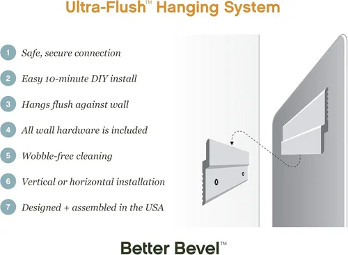 Miniatura 7 de Better Bevel - Espejo rectangular enmarcado de 24 x 36 pulgadas, espejo de pared de baño, fabricado en Estados Unidos, marco de acero, acabado negro