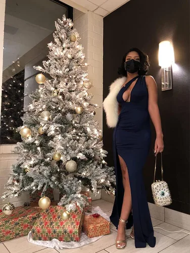 Miniatura 6 de LAGSHIAN Women Sexy Elegant One Shoulder High Split Cutout Long Evening Dress